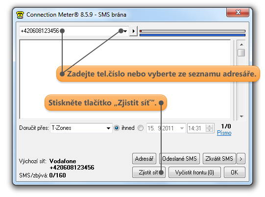 Zjistit operátora