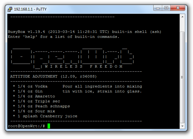 Nastavení hesla do OpenWrt přes terminál